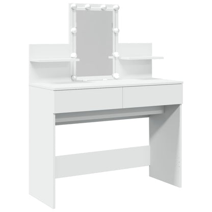 Kaptafel met LED-verlichting 100x40x130 cm wit