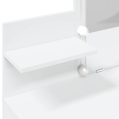 Kaptafel met LED-verlichting 100x40x130 cm wit