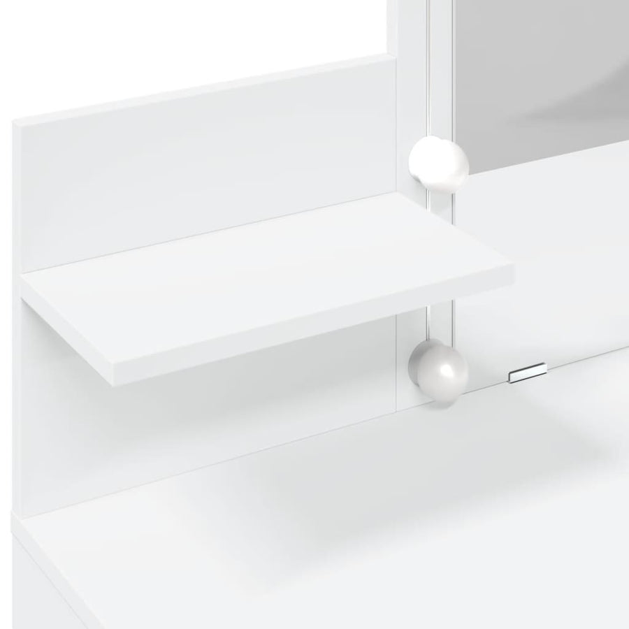 Kaptafel met LED-verlichting 100x40x130 cm wit