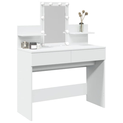 Kaptafel met LED-verlichting 100x40x130 cm wit