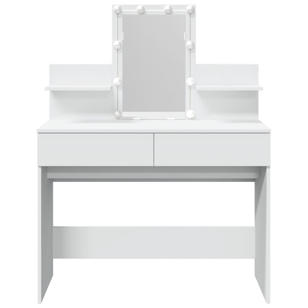Kaptafel met LED-verlichting 100x40x130 cm wit