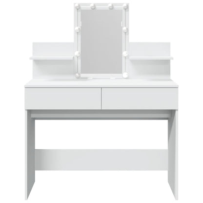 Kaptafel met LED-verlichting 100x40x130 cm wit