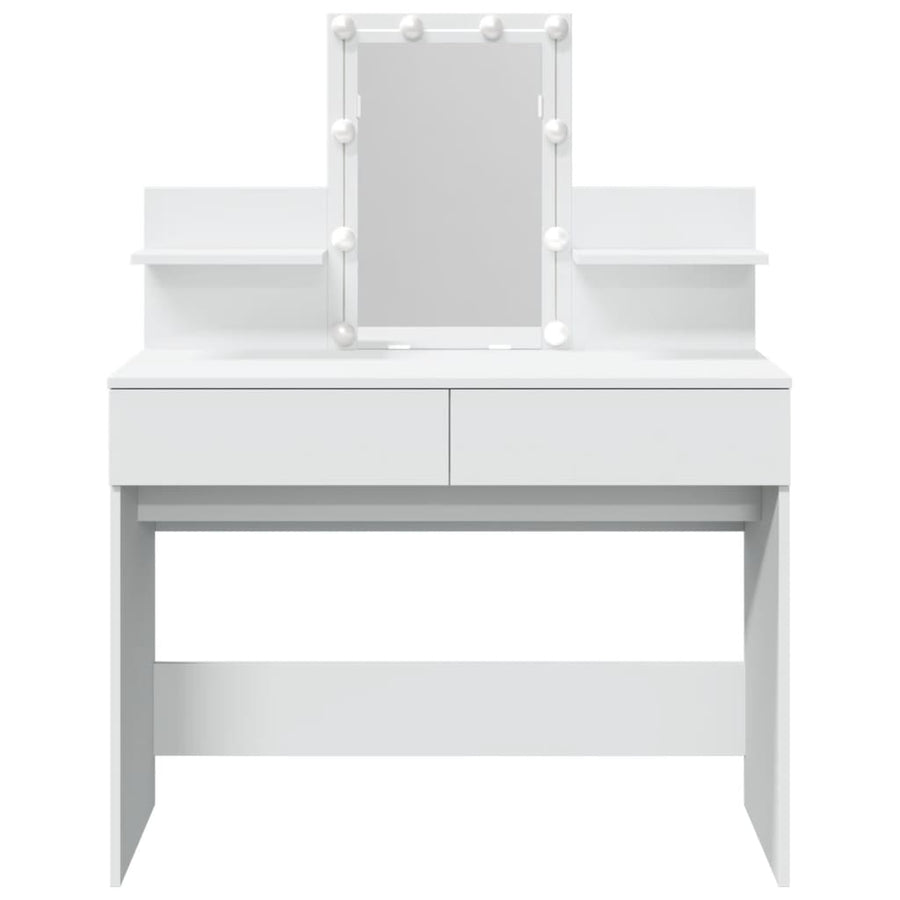 Kaptafel met LED-verlichting 100x40x130 cm wit