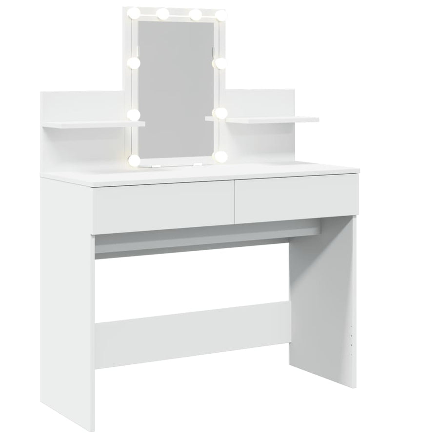 Kaptafel met LED-verlichting 100x40x130 cm wit
