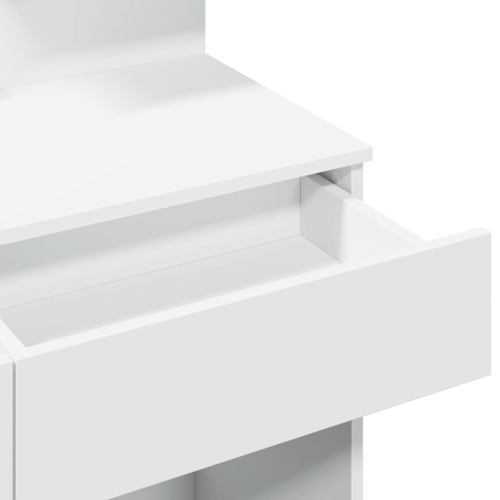 Kaptafel met LED-verlichting 100x40x130 cm wit