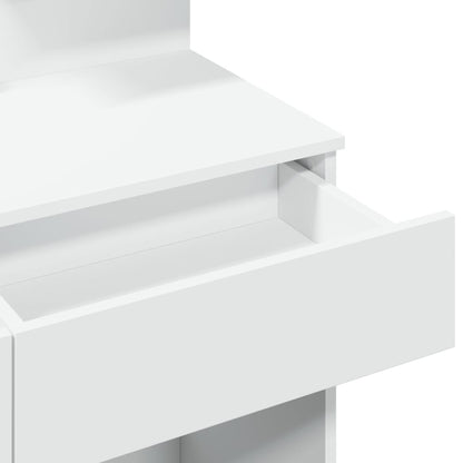 Kaptafel met LED-verlichting 100x40x130 cm wit