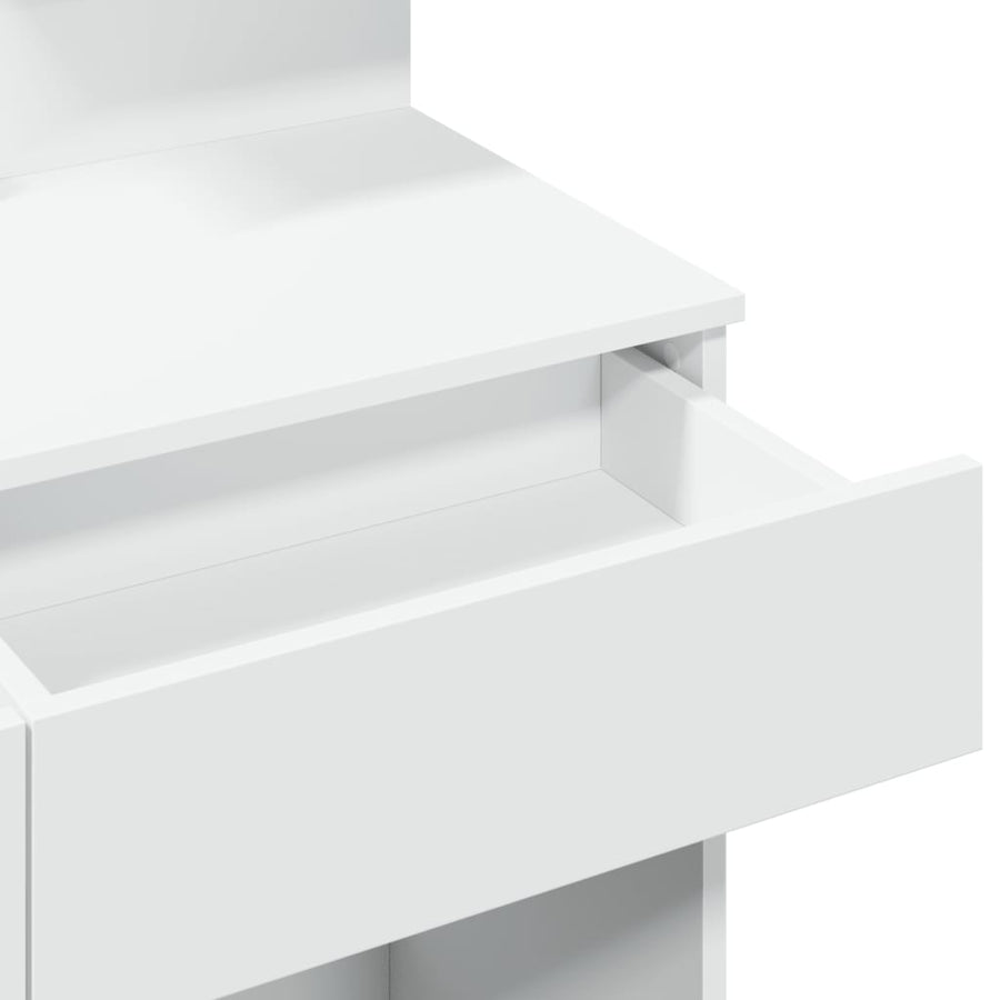 Kaptafel met LED-verlichting 100x40x130 cm wit