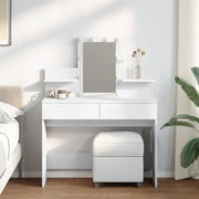 Kaptafel 100x40x130 cm wit met LED-verlichting