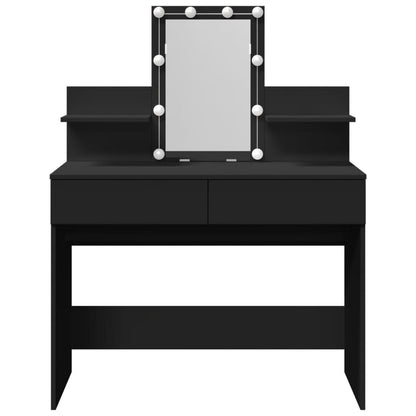 Kaptafel met LED-verlichting 100x40x130 cm zwart