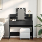 Kaptafel 100x40x130 cm zwart met LED-verlichting
