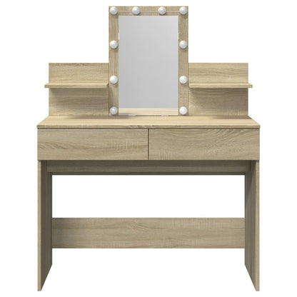 Kaptafel met LED-verlichting 100x40x130 cm sonoma eikenkleurig
