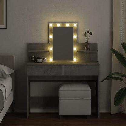 Kaptafel met LED-verlichting 100x40x130 cm betongrijs
