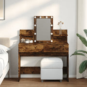Kaptafel 100x40x130 cm gerookt eiken LED