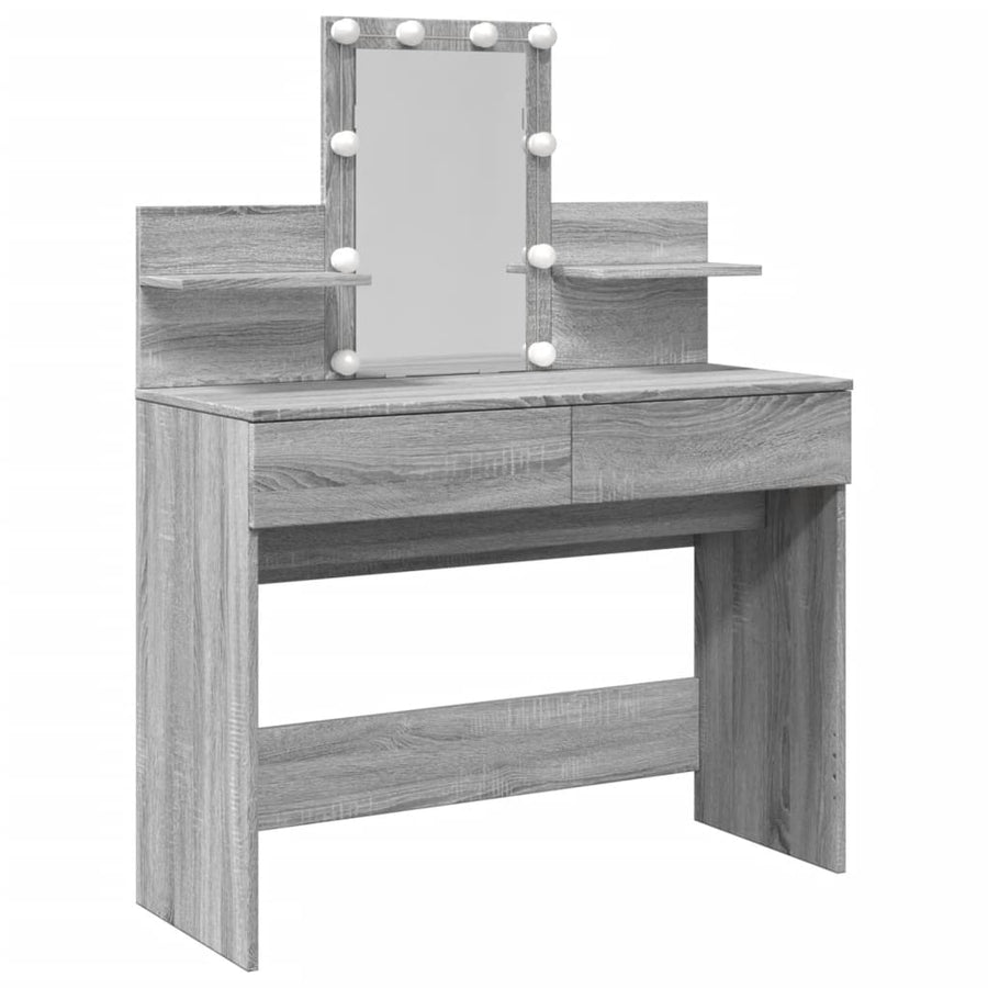 Kaptafel met LED-verlichting 100x40x130 cm grijs sonoma