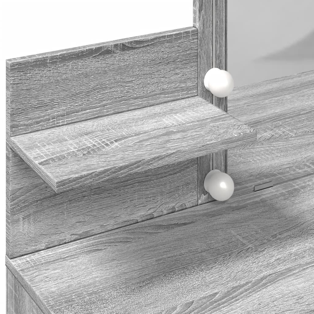Kaptafel met LED-verlichting 100x40x130 cm grijs sonoma