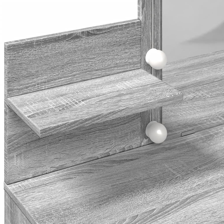 Kaptafel met LED-verlichting 100x40x130 cm grijs sonoma