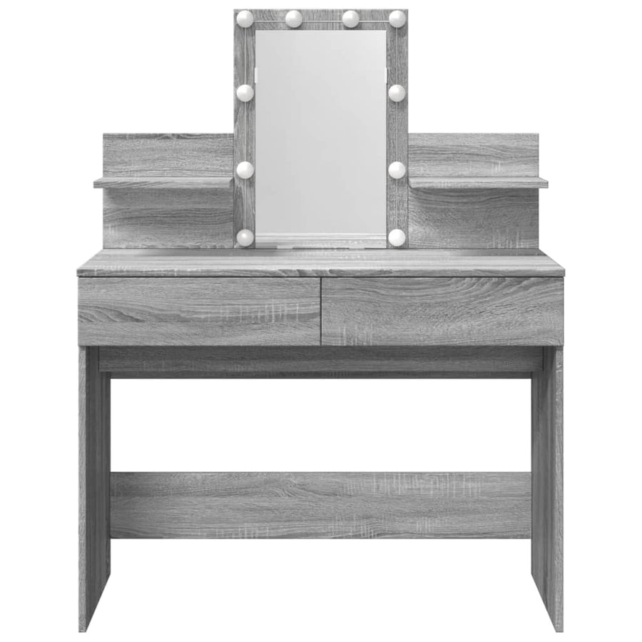 Kaptafel met LED-verlichting 100x40x130 cm grijs sonoma