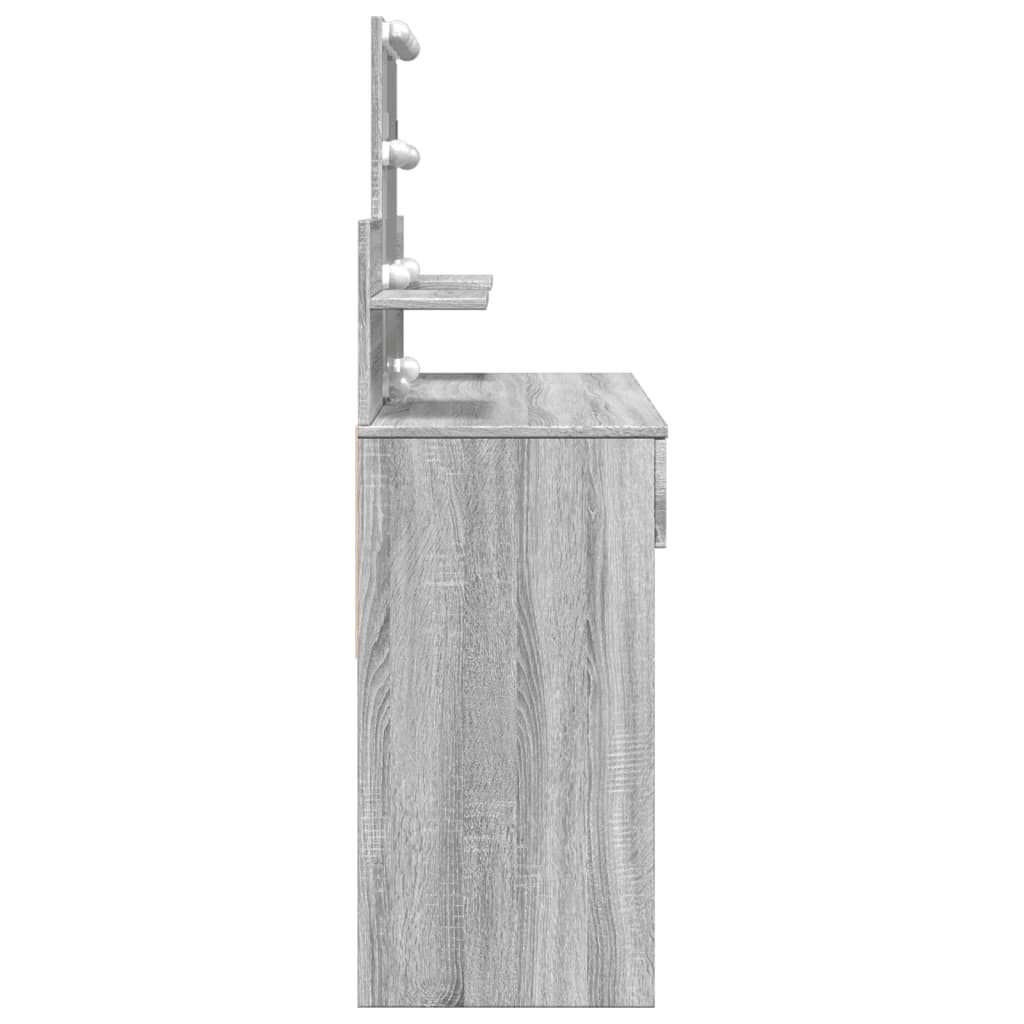 Kaptafel met LED-verlichting 100x40x130 cm grijs sonoma