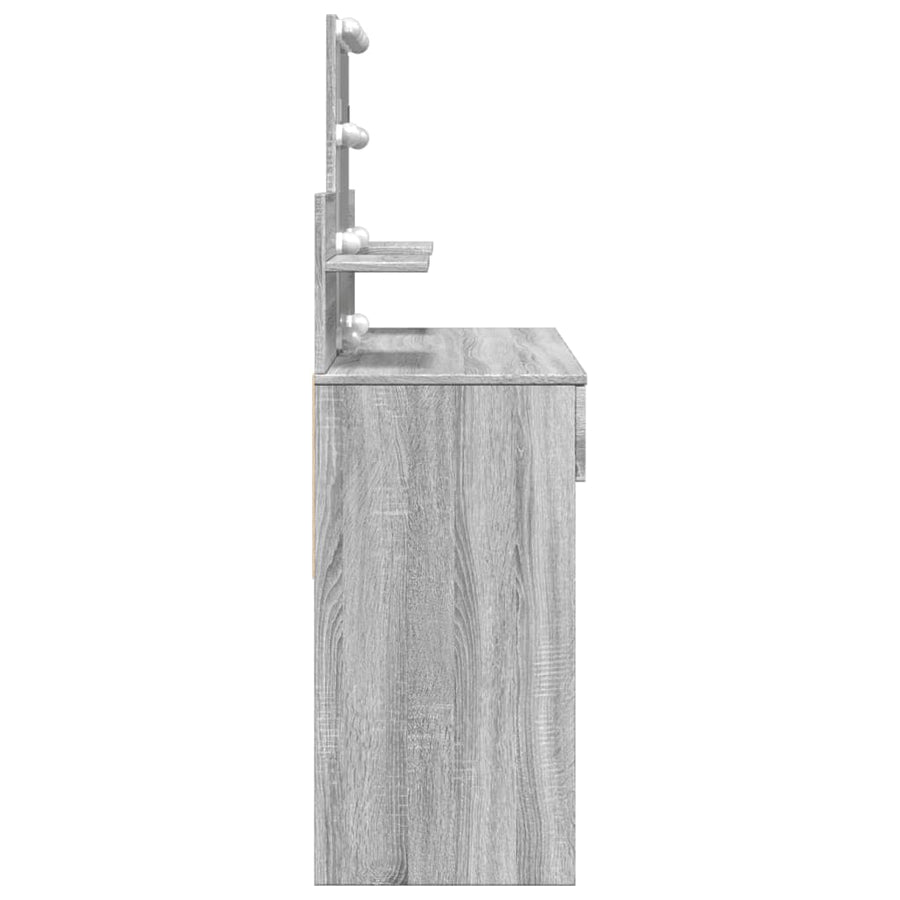 Kaptafel met LED-verlichting 100x40x130 cm grijs sonoma