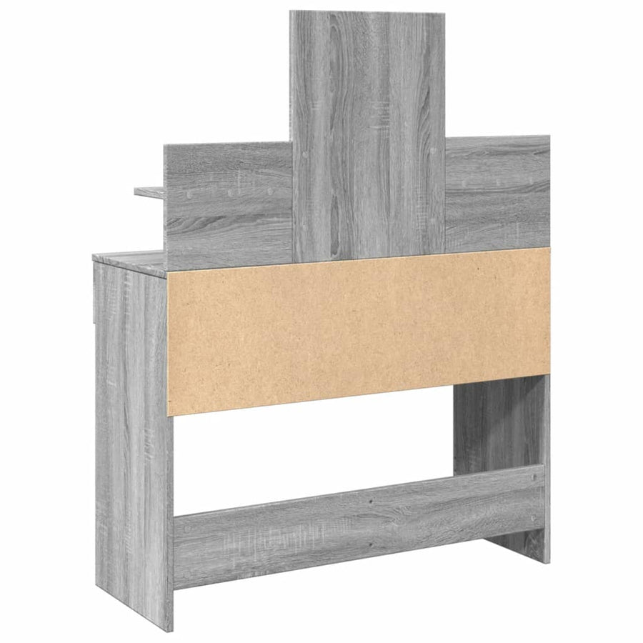 Kaptafel met LED-verlichting 100x40x130 cm grijs sonoma
