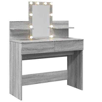 Kaptafel met LED-verlichting 100x40x130 cm grijs sonoma