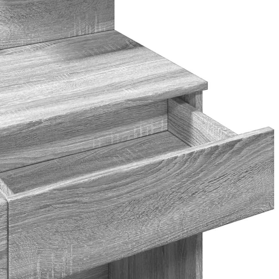 Kaptafel met LED-verlichting 100x40x130 cm grijs sonoma