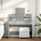 Dressing table with LED lighting 100x40x130 cm grey Sonoma