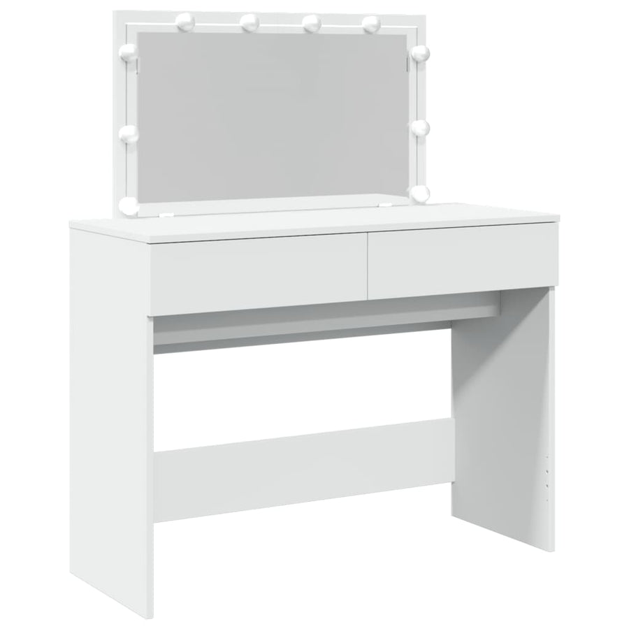 Kaptafel met LED-verlichting 100x40x120 cm wit