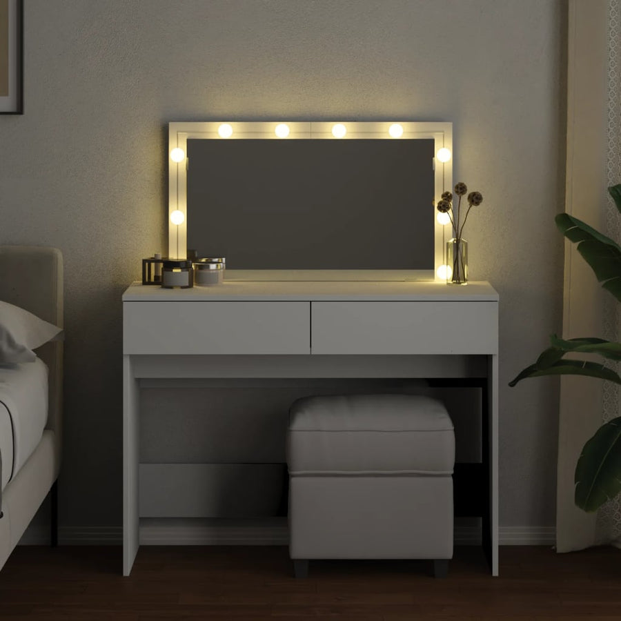 Kaptafel met LED-verlichting 100x40x120 cm wit