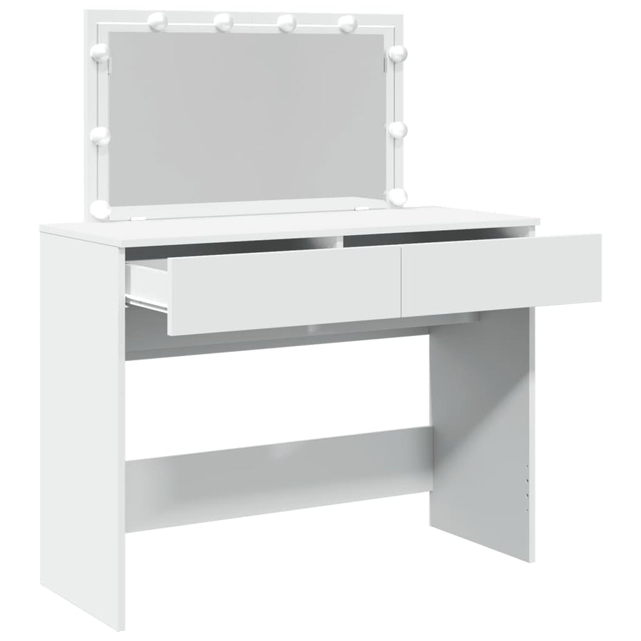 Kaptafel met LED-verlichting 100x40x120 cm wit