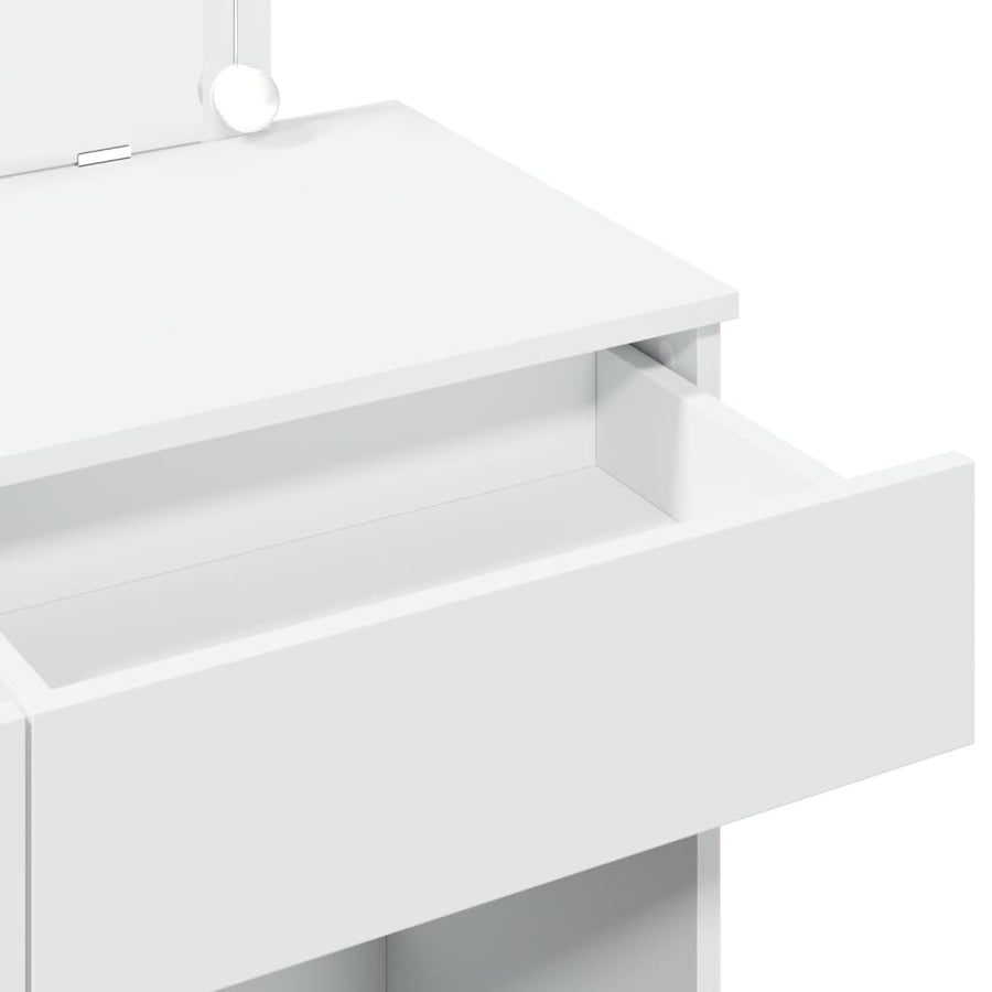 Kaptafel met LED-verlichting 100x40x120 cm wit