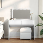 Dressing table with LED lighting 100x40x120 cm white