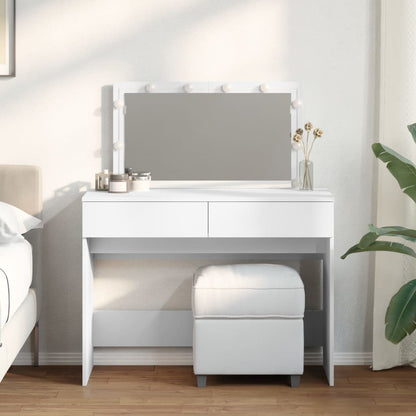 Kaptafel met LED-verlichting 100x40x120 cm wit