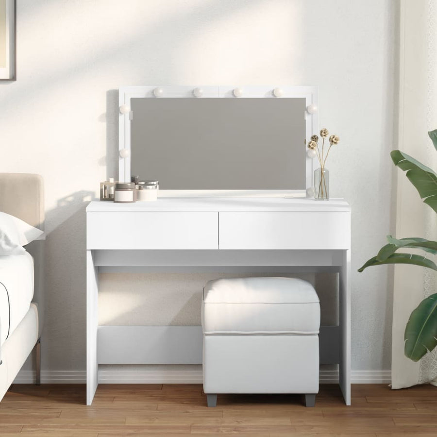 Kaptafel met LED-verlichting 100x40x120 cm wit