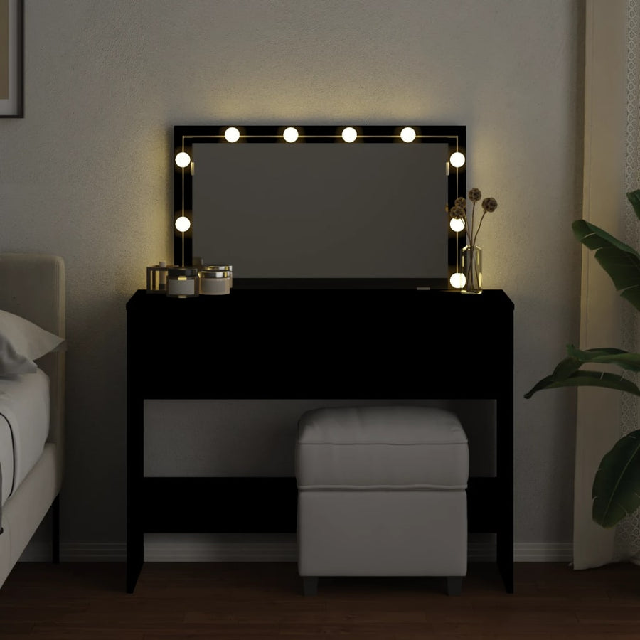 Kaptafel met LED-verlichting 100x40x120 cm zwart
