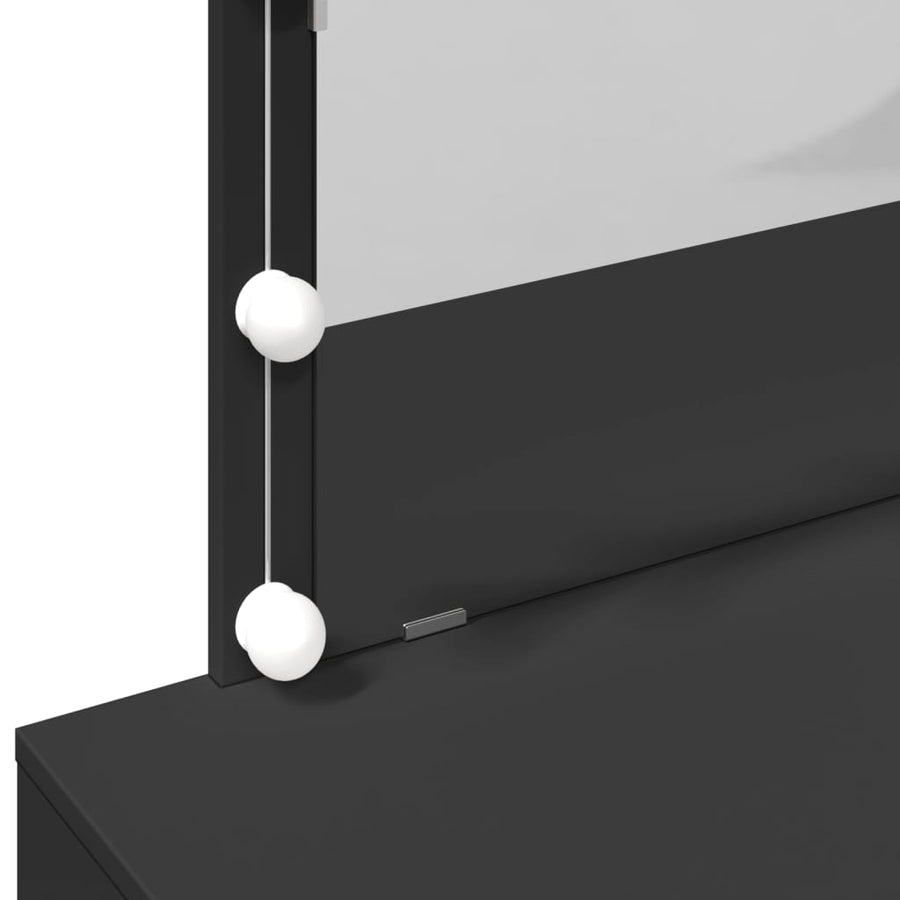 Kaptafel met LED-verlichting 100x40x120 cm zwart