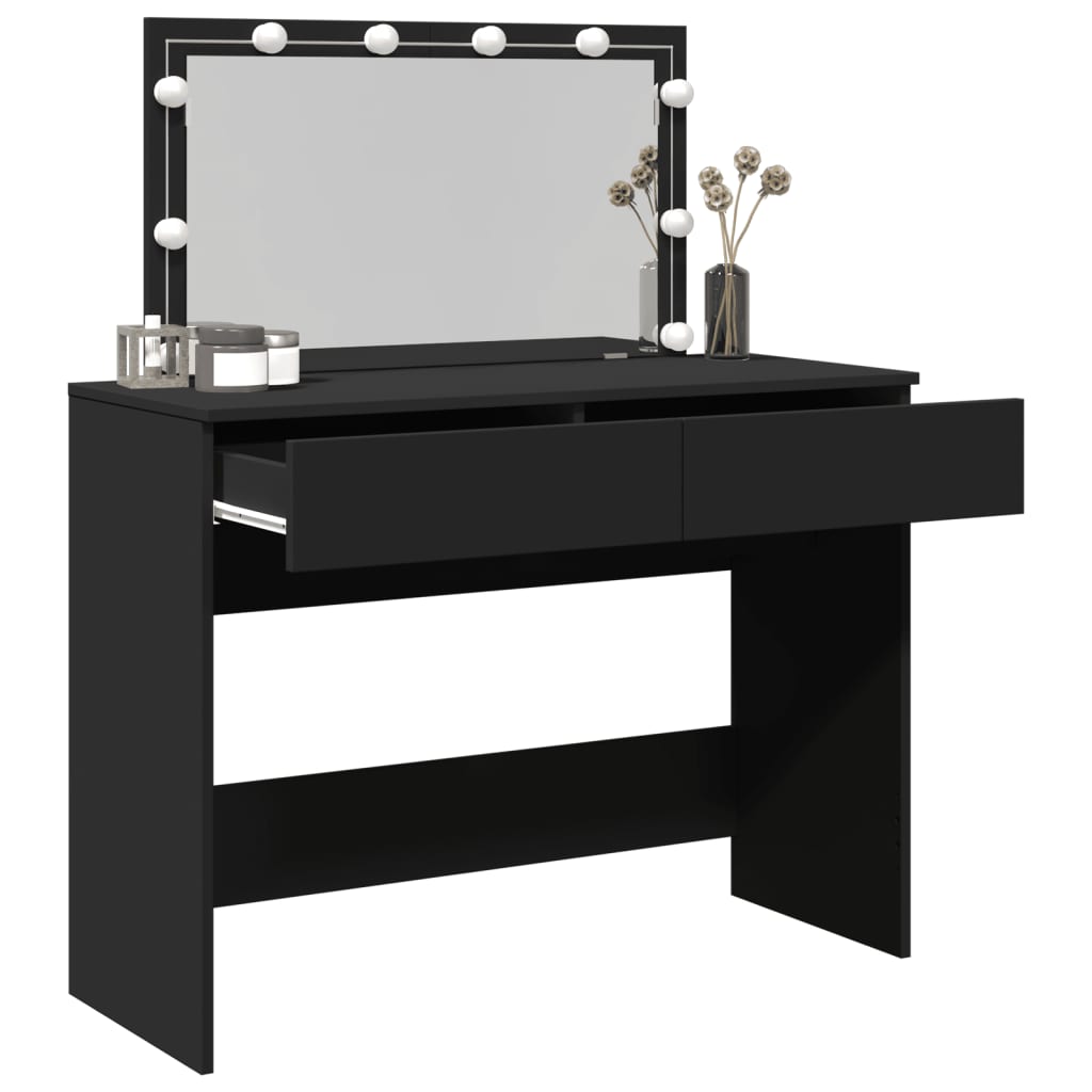 Kaptafel met LED-verlichting 100x40x120 cm zwart