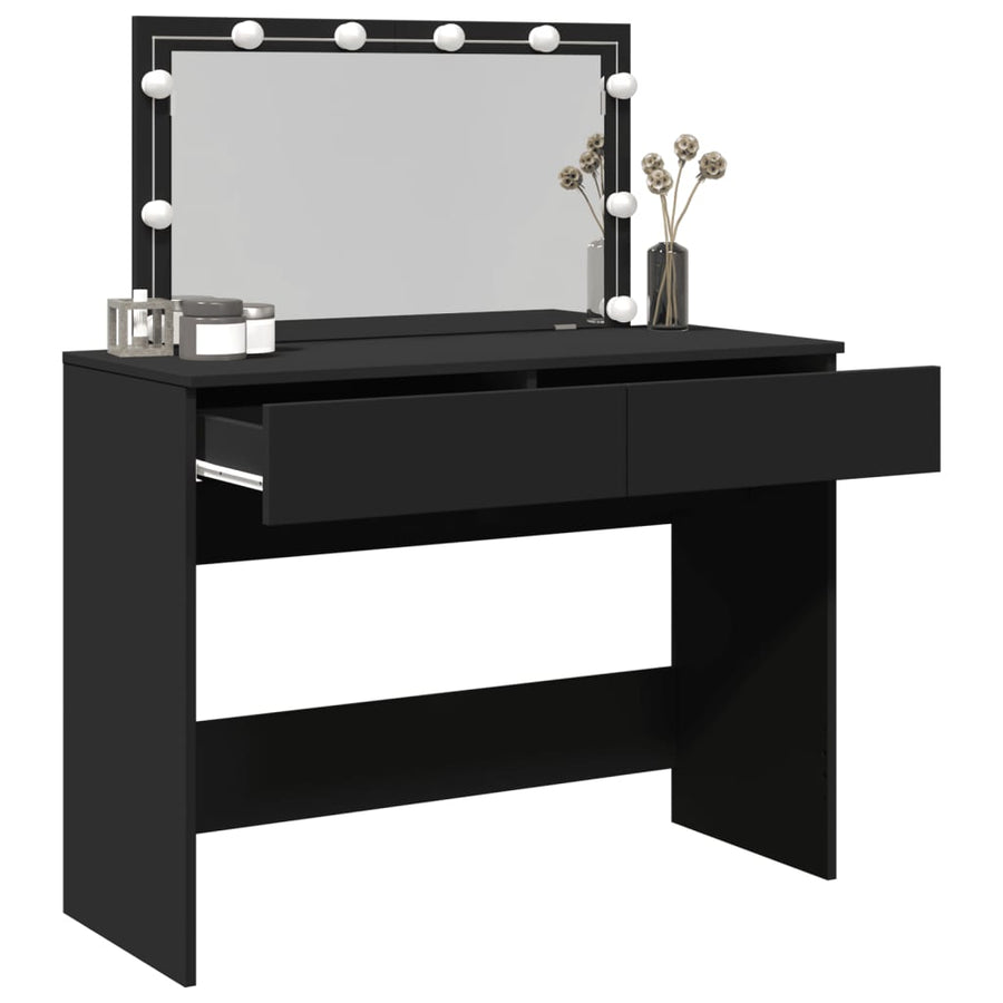 Kaptafel met LED-verlichting 100x40x120 cm zwart