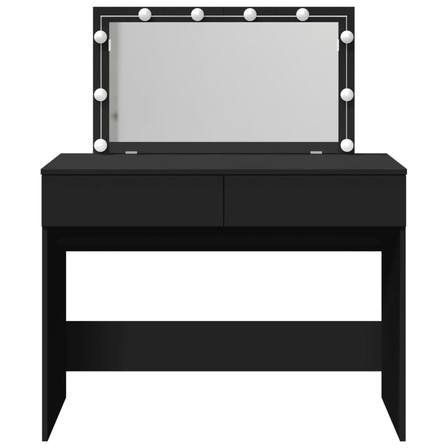Kaptafel met LED-verlichting 100x40x120 cm zwart