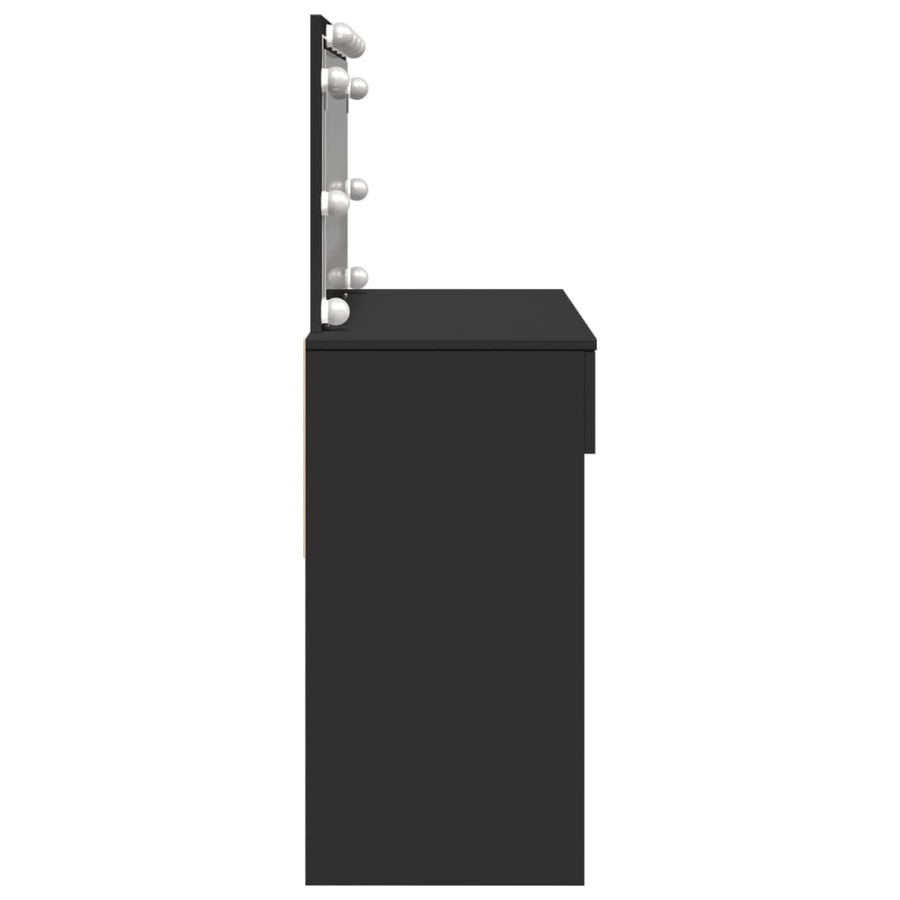 Kaptafel met LED-verlichting 100x40x120 cm zwart