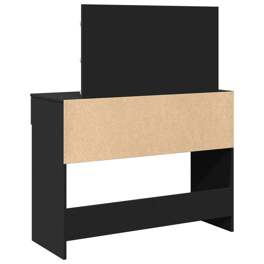 Kaptafel met LED-verlichting 100x40x120 cm zwart