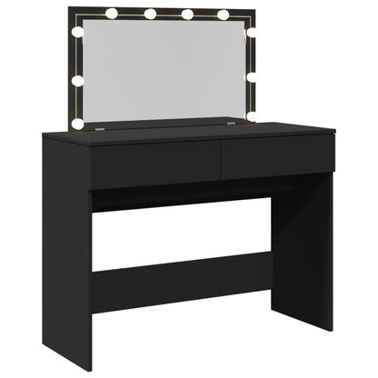 Kaptafel met LED-verlichting 100x40x120 cm zwart
