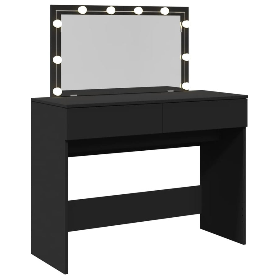 Kaptafel met LED-verlichting 100x40x120 cm zwart
