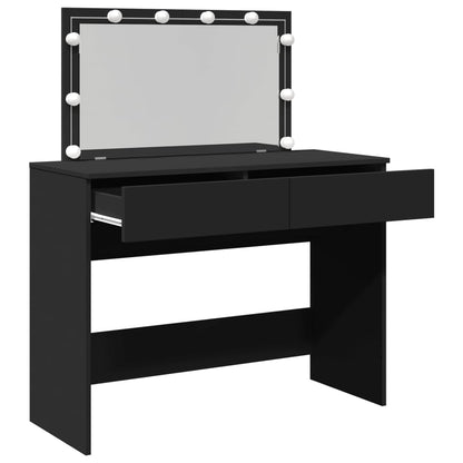 Kaptafel met LED-verlichting 100x40x120 cm zwart