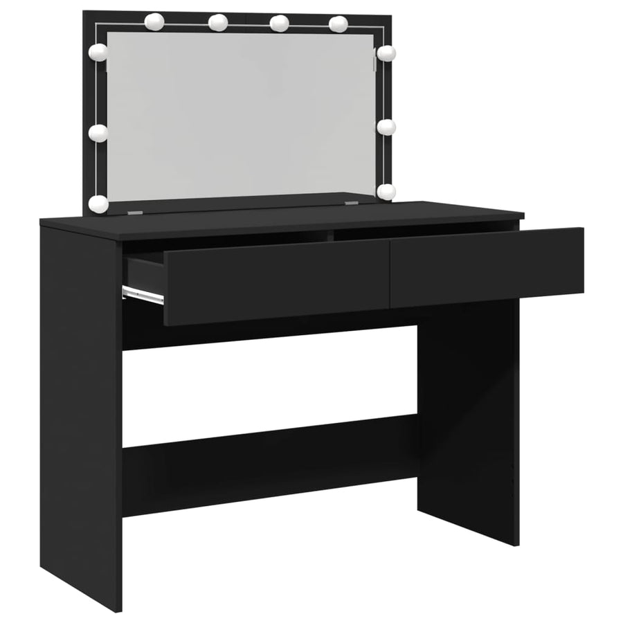 Kaptafel met LED-verlichting 100x40x120 cm zwart