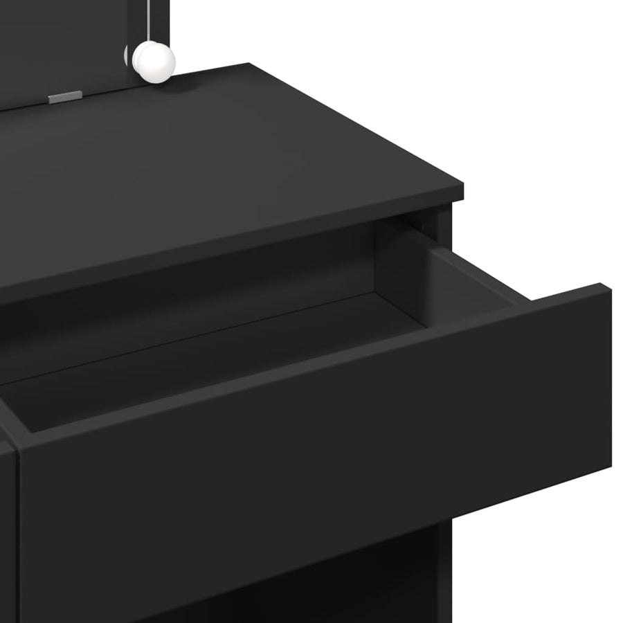 Kaptafel met LED-verlichting 100x40x120 cm zwart