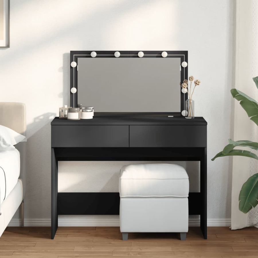 Kaptafel met LED-verlichting 100x40x120 cm zwart