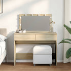 Dressing table with LED lighting 100x40x120 cm Sonoma oak effect