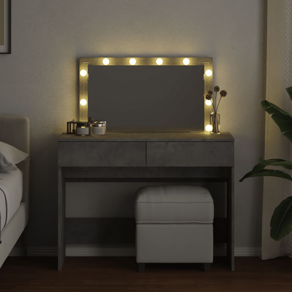 Kaptafel met LED-verlichting 100x40x120 cm betongrijs