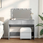 Dressing Table with LED Light 100x40x120 cm Concrete Grey